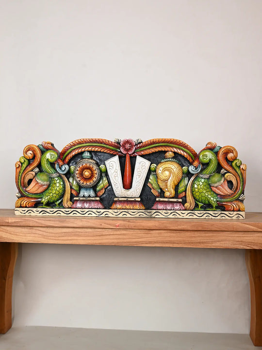 Wooden Sangu Chakra Namam panel