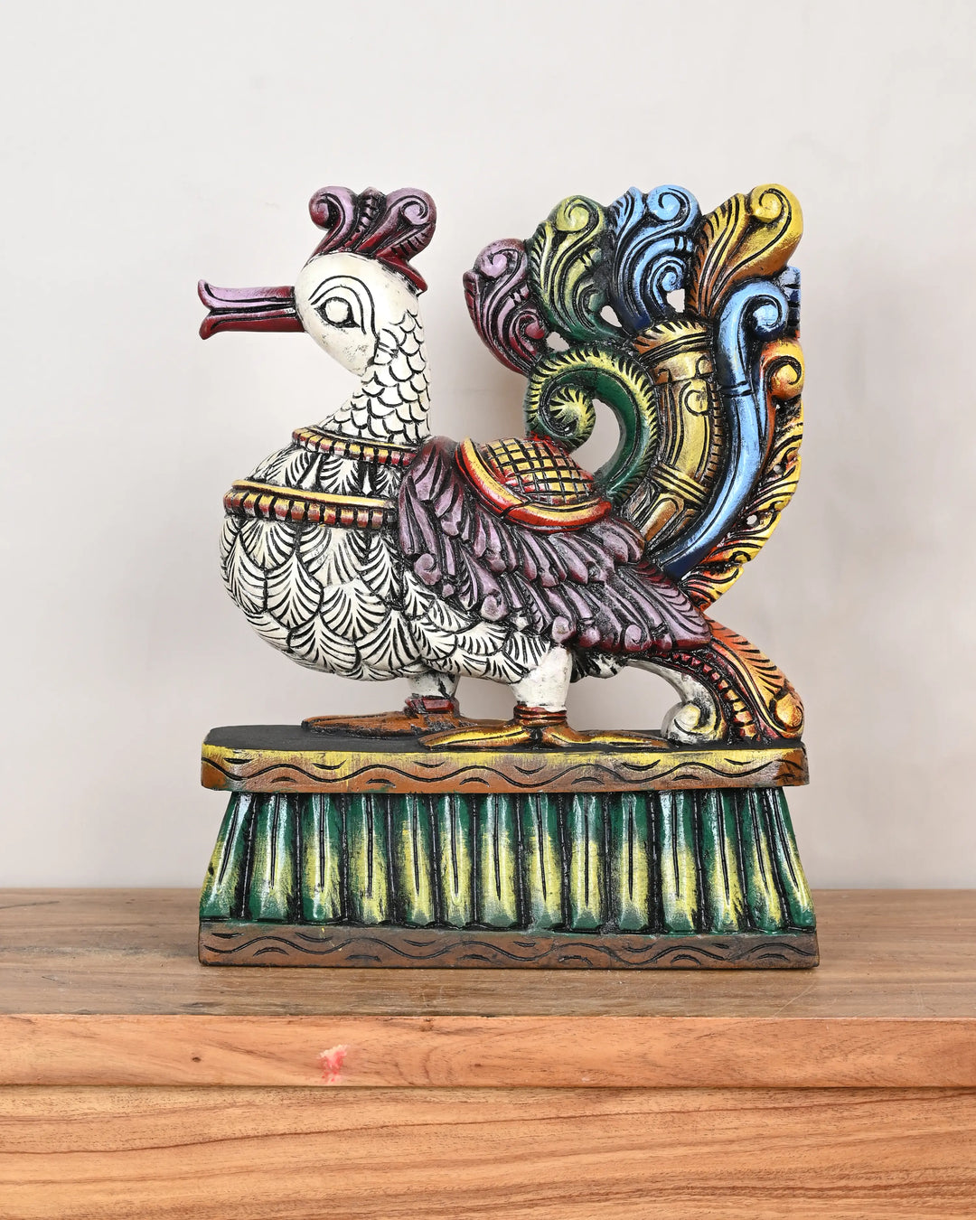 Multicolourd pair of Hamsa (annapakshi) Showpiece Sculpture 15"