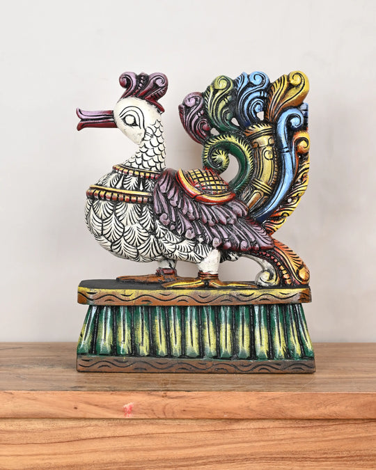 Multicolourd pair of Hamsa (annapakshi) Showpiece Sculpture 15"