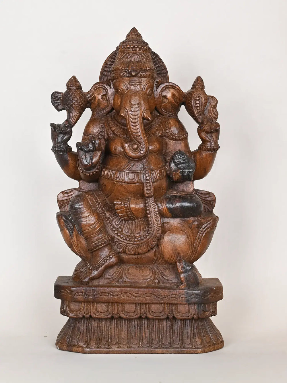 Wooden 1.5ft Lord Ganapathi idol