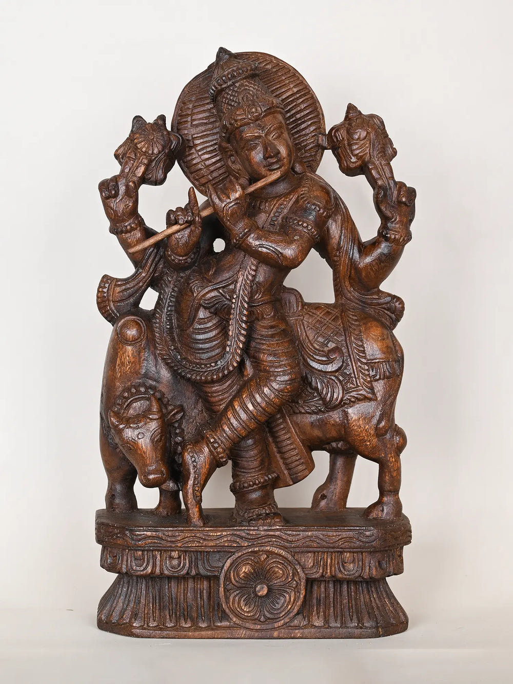 Wooden Lord Krishna idol