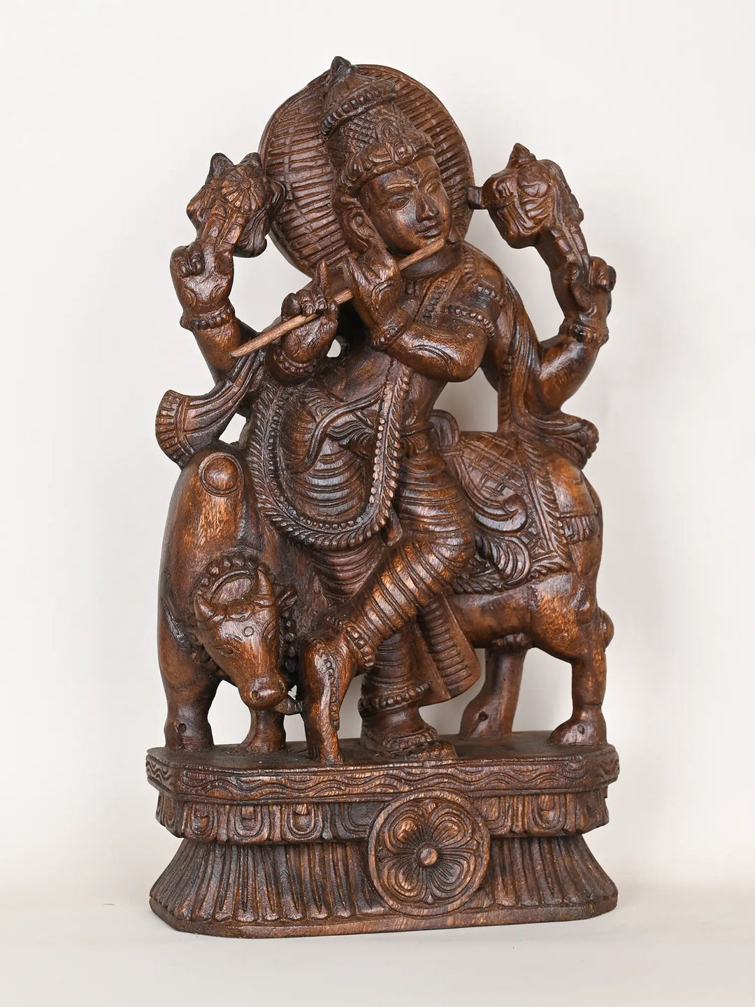 Wooden Lord Krishna idol
