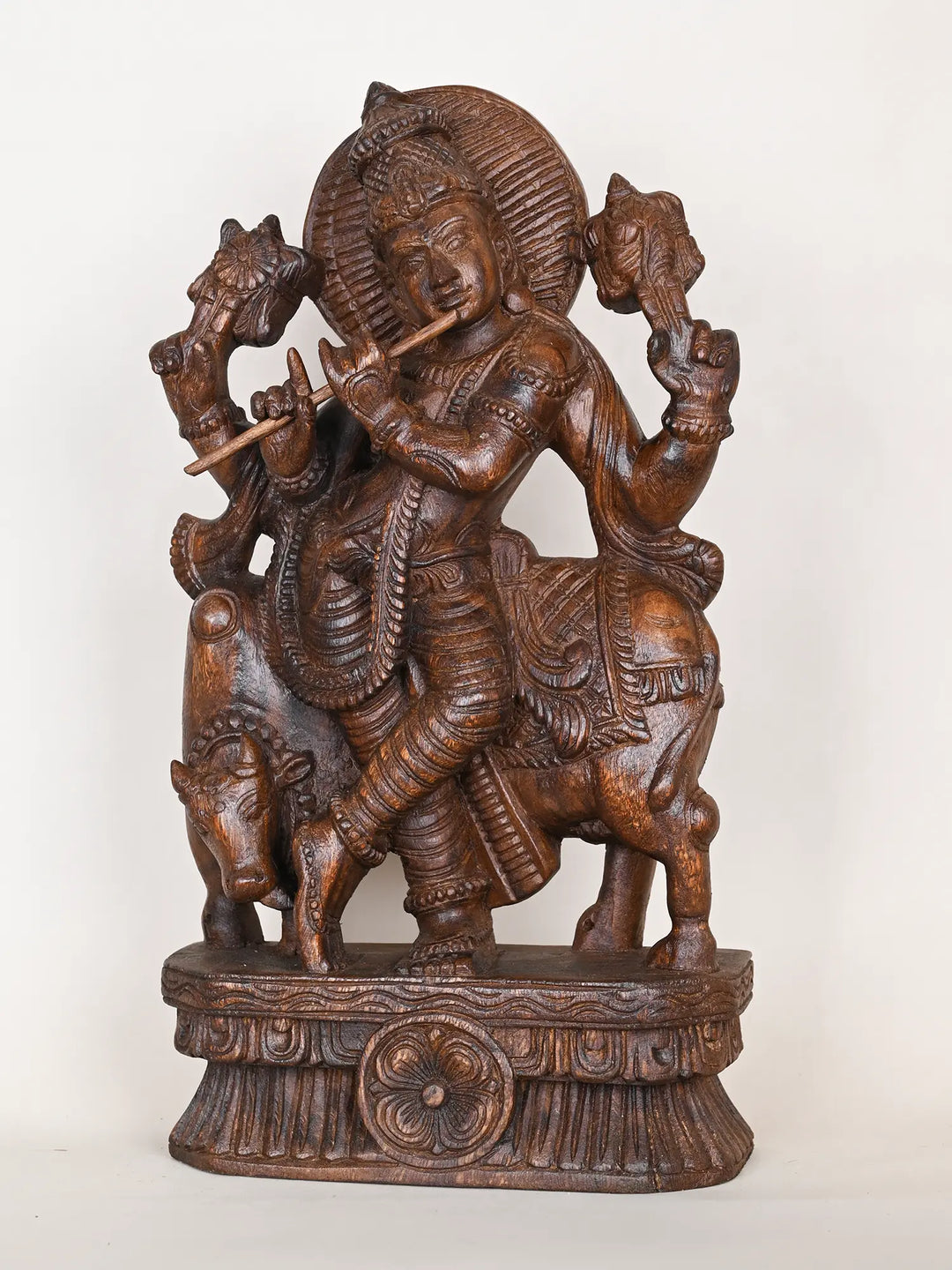 Wooden Lord Krishna idol