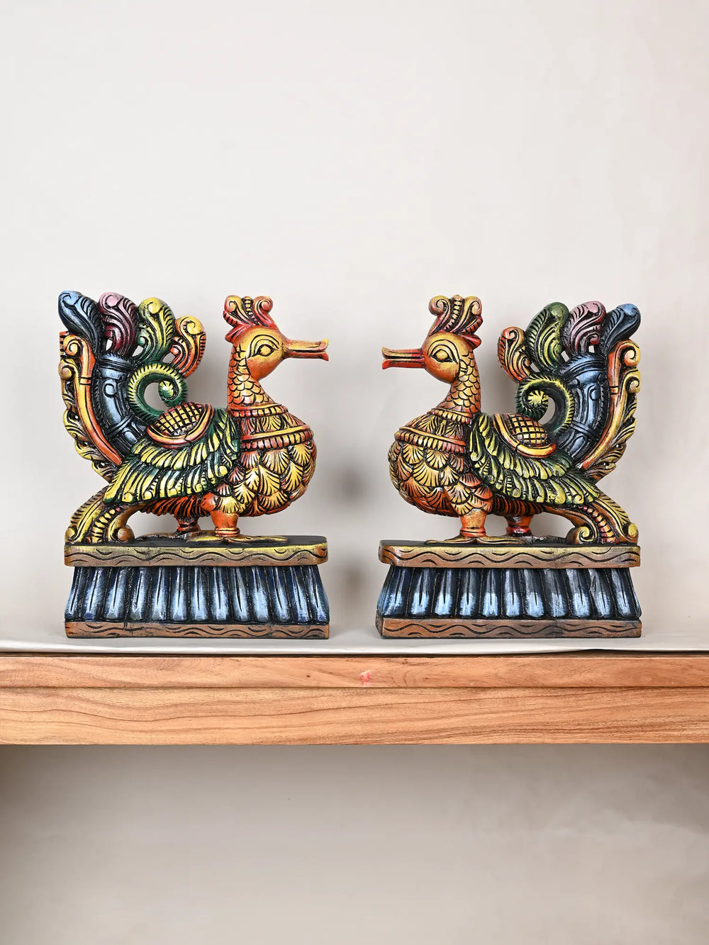 Hamsa pair of wooden birds