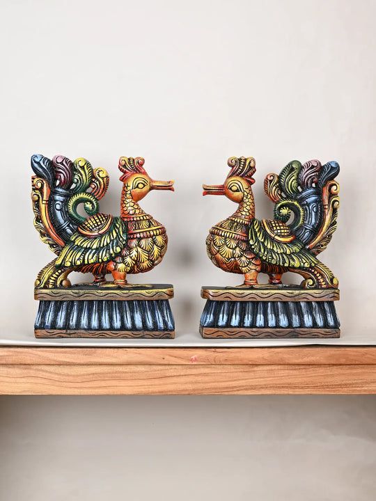 Hamsa pair of wooden birds
