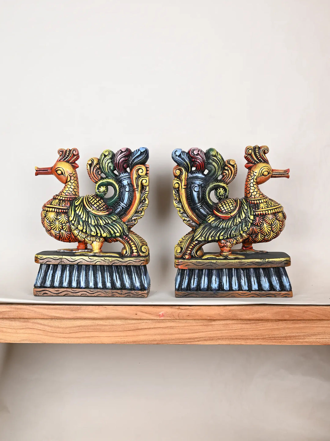 Hamsa pair of wooden birds