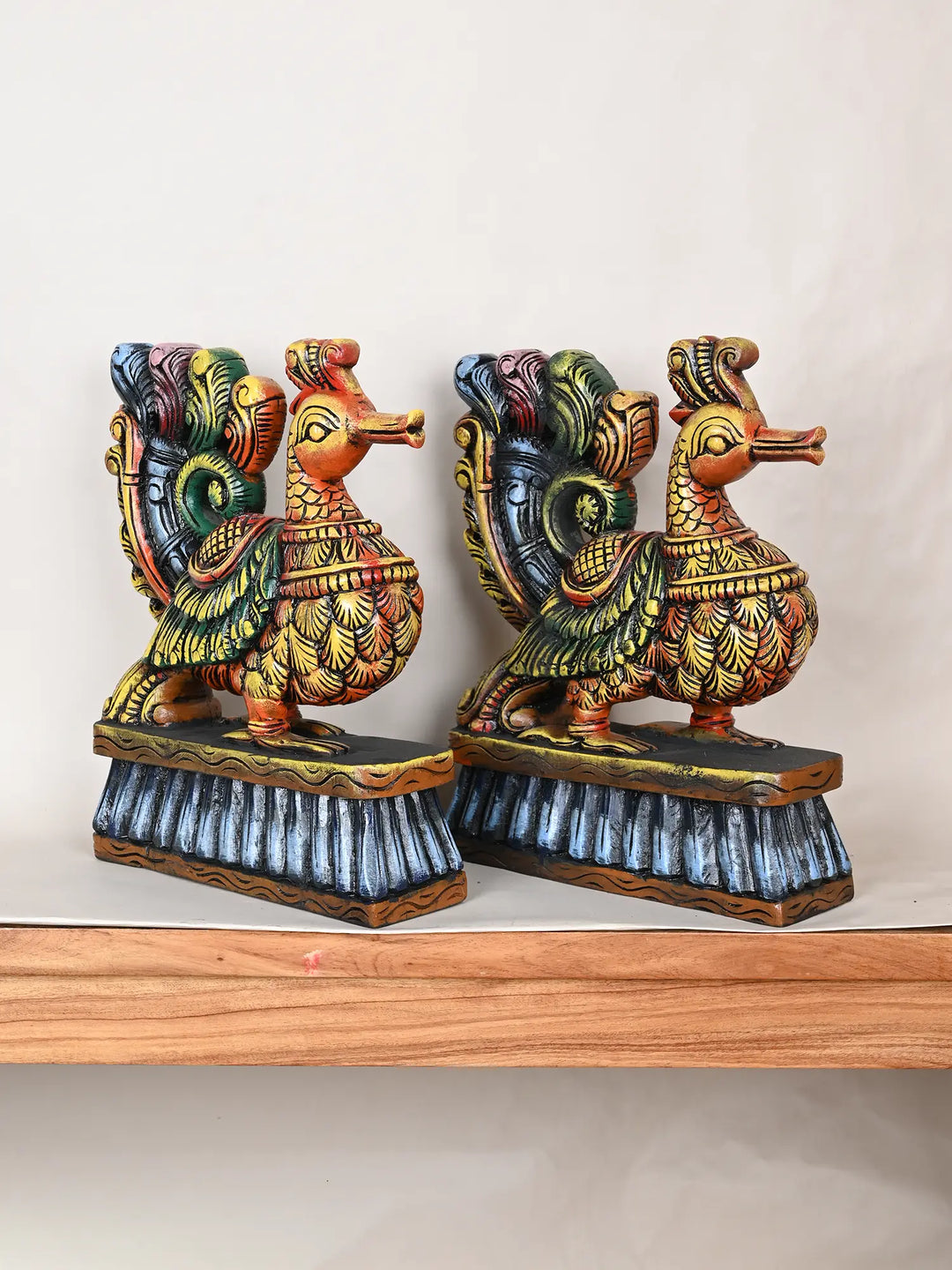 Hamsa pair of wooden birds
