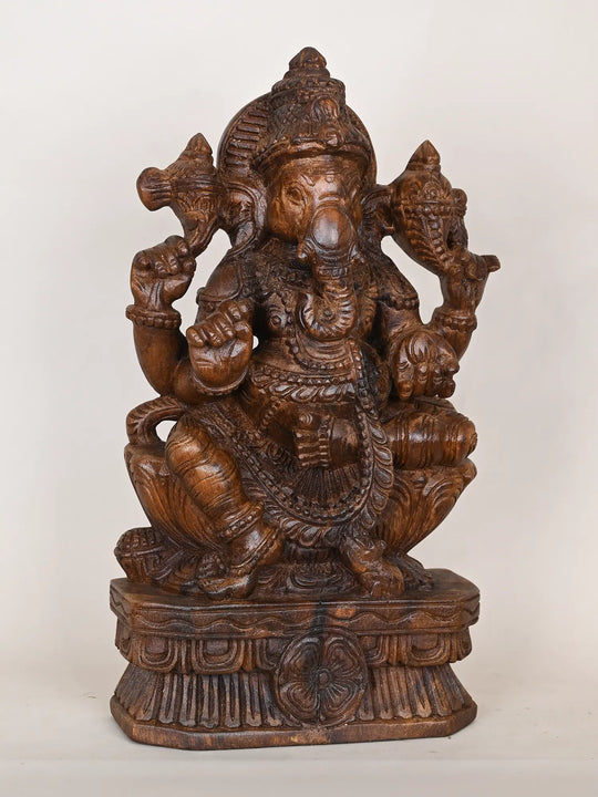 Wooden Vinayaka idol