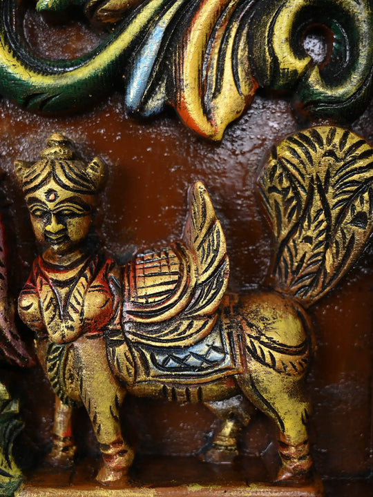 Divine Carving Of Gajalakshmi Panel 41"