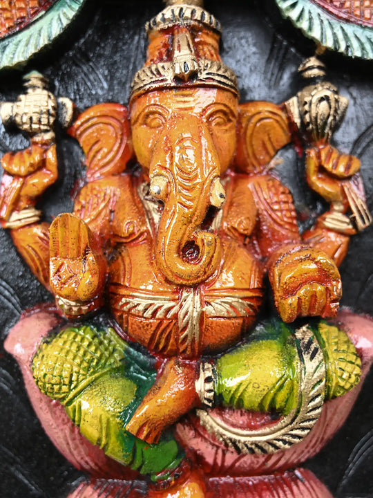 Divine Panel Of Lakshmi, Ganesh With Saraswathi 37"