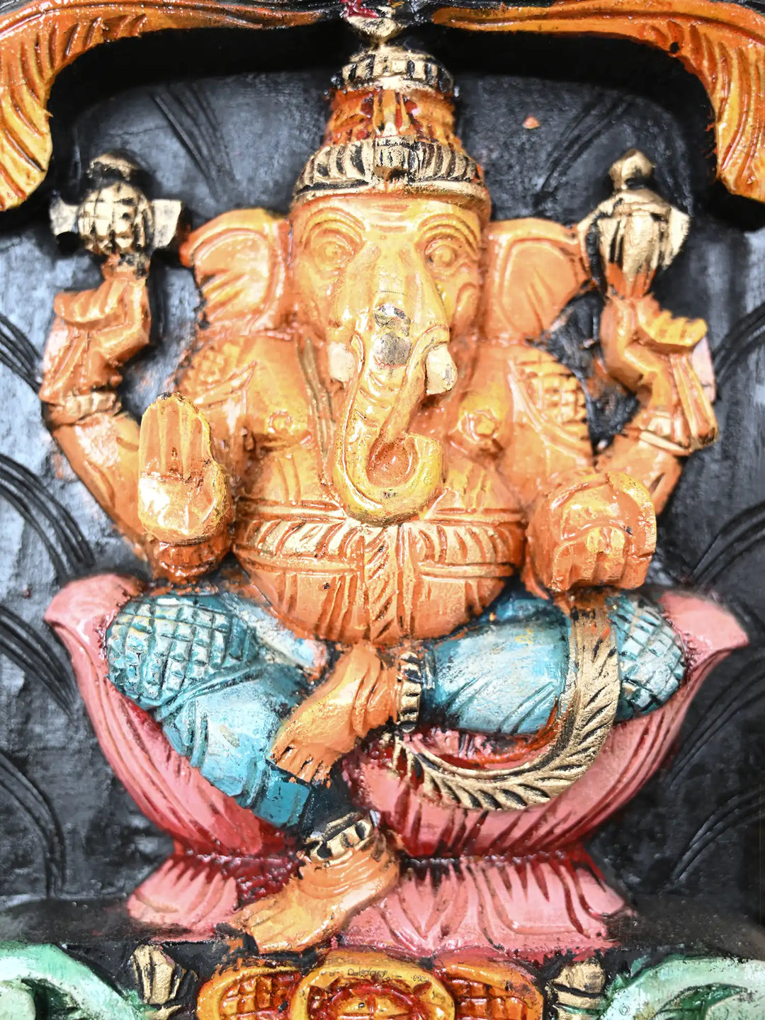Paired Vibrant Of Ganesh, Lakshmi & Saraswathi Panel 36"