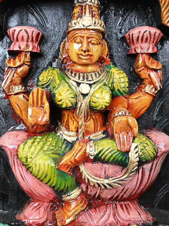 Paired Vibrant Of Ganesh, Lakshmi & Saraswathi Panel 36"