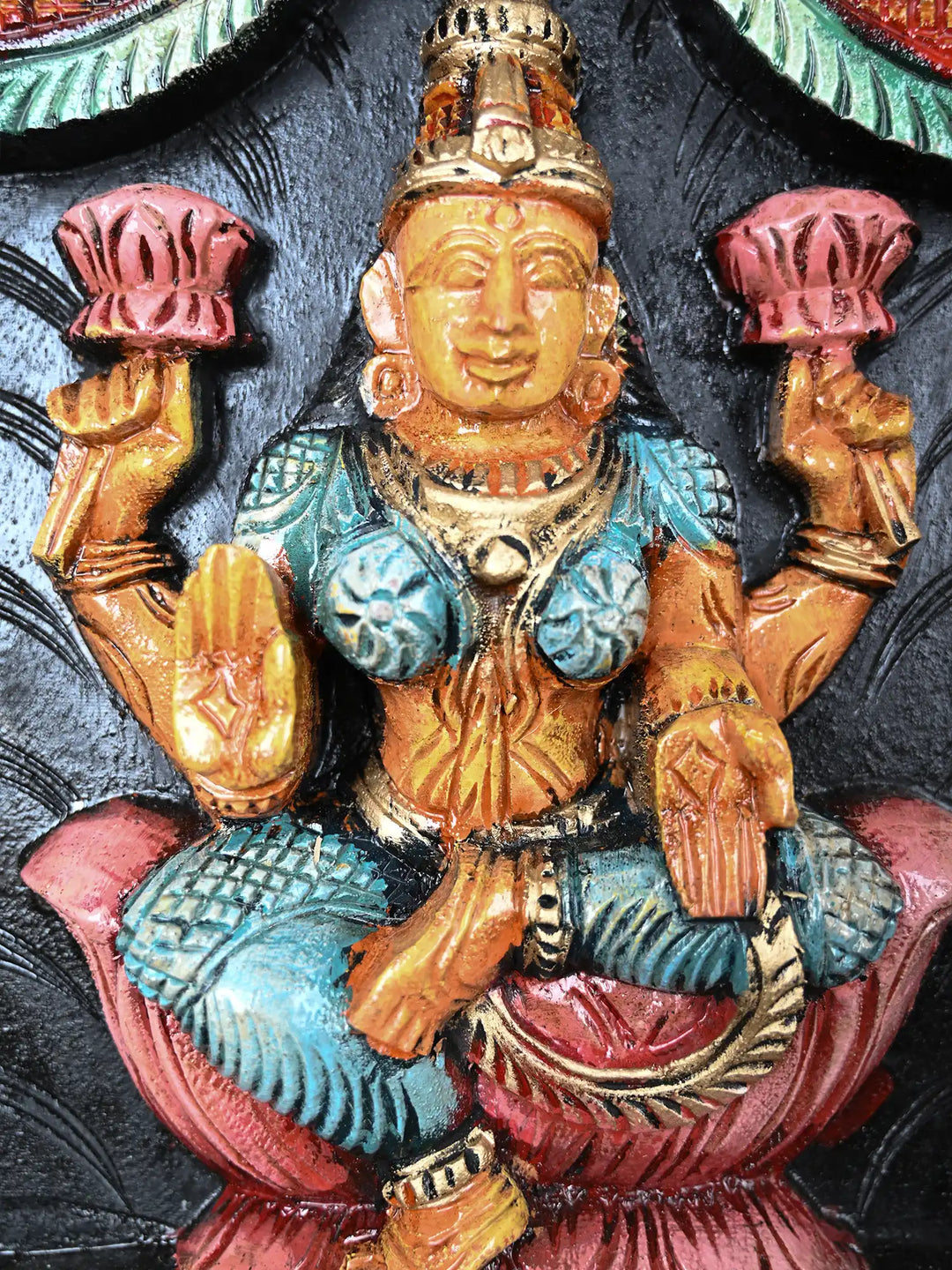 Divine Panel Of Lakshmi, Ganesh With Saraswathi 37"