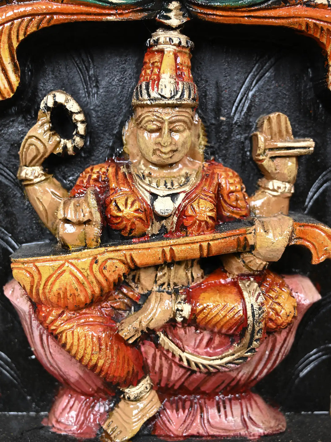 Paired Vibrant Of Ganesh, Lakshmi & Saraswathi Panel 36"