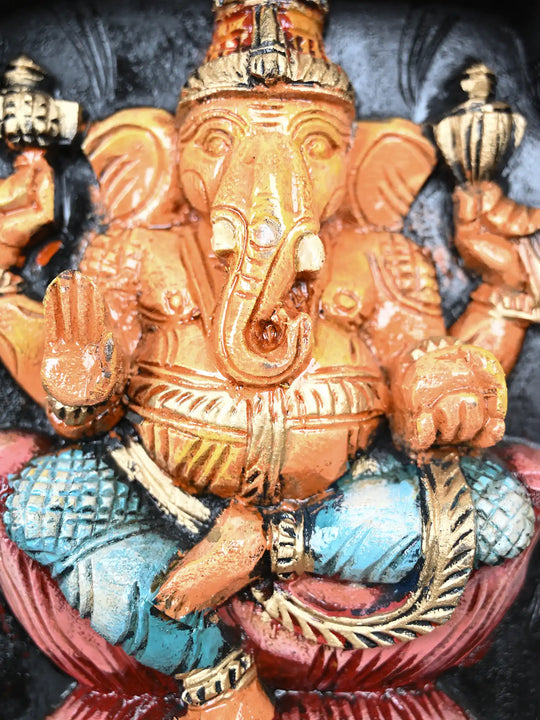 Paired Vibrant Of Ganesh, Lakshmi & Saraswathi Panel 36"