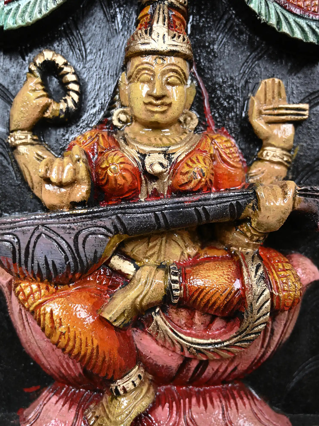 Divine Panel Of Lakshmi, Ganesh With Saraswathi 37"