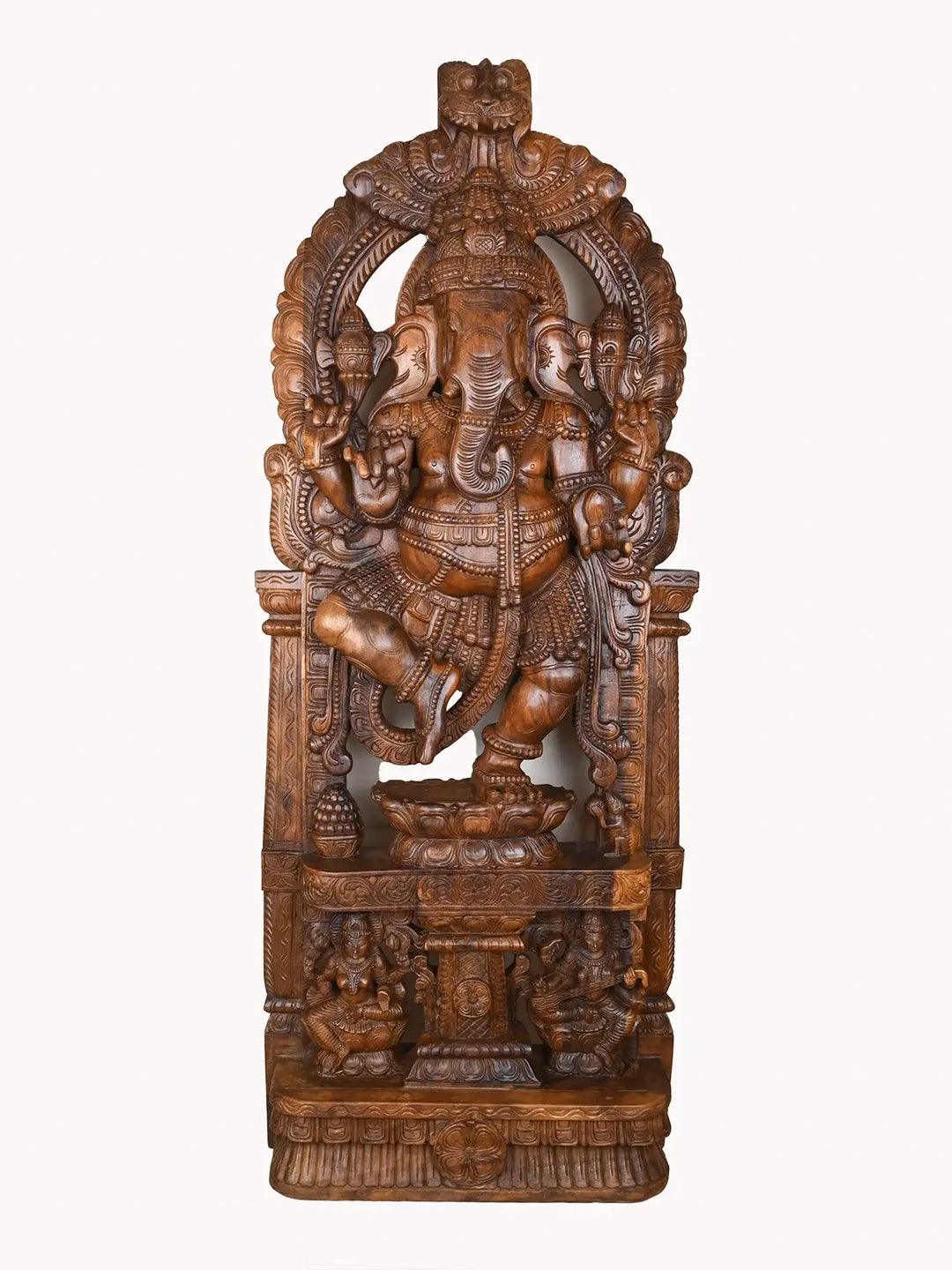 Wooden Nritya Ganapati jaliwork