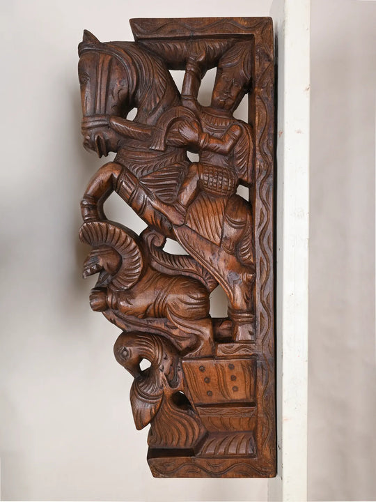 18" Horse With Yali Wall Bracket