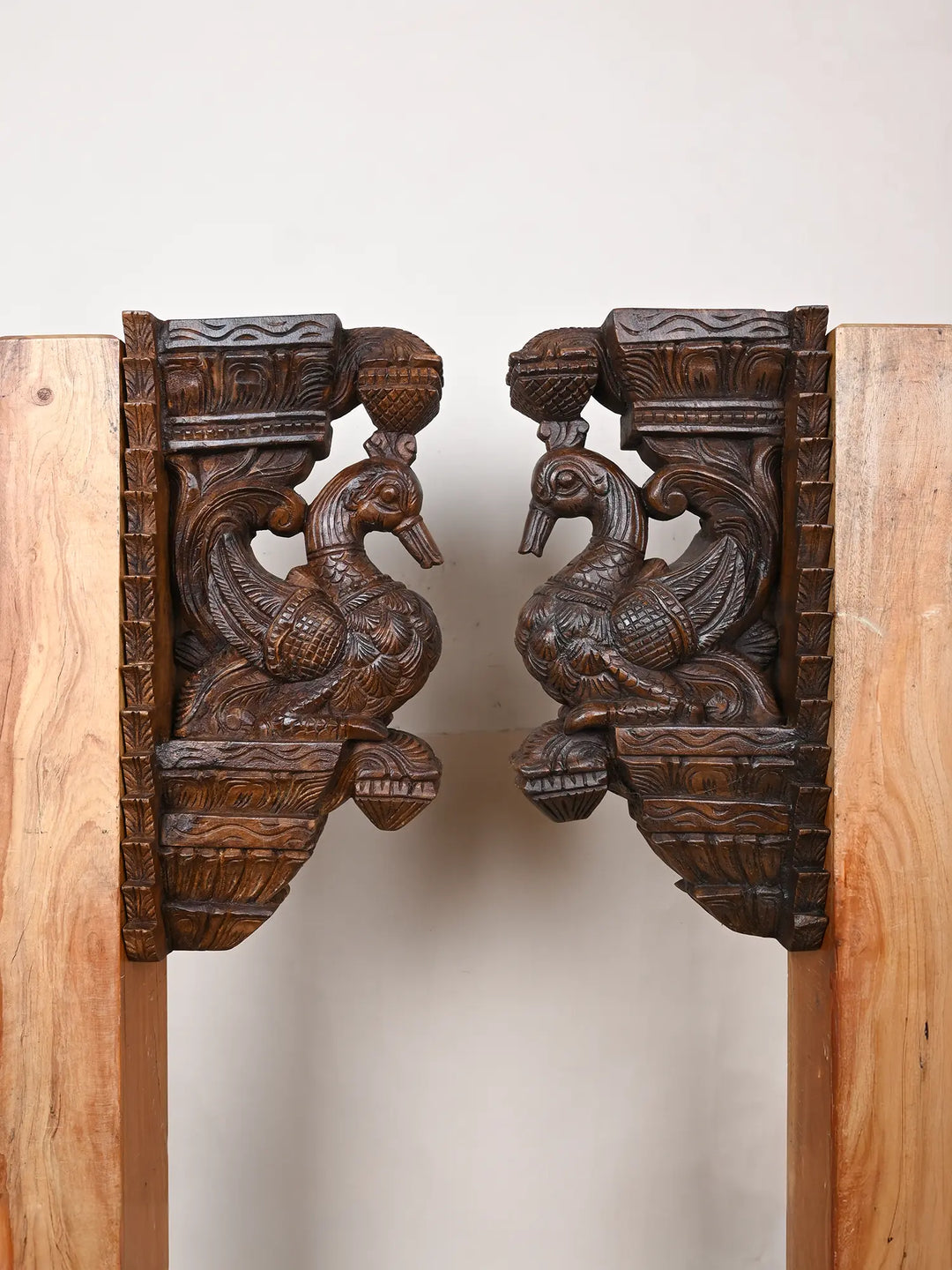 Hamsa wooden pair of brackets