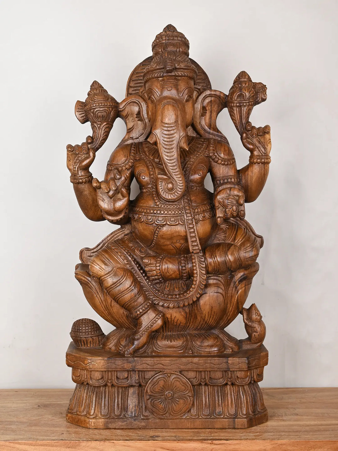 Wooden Vinayaka murthi statue