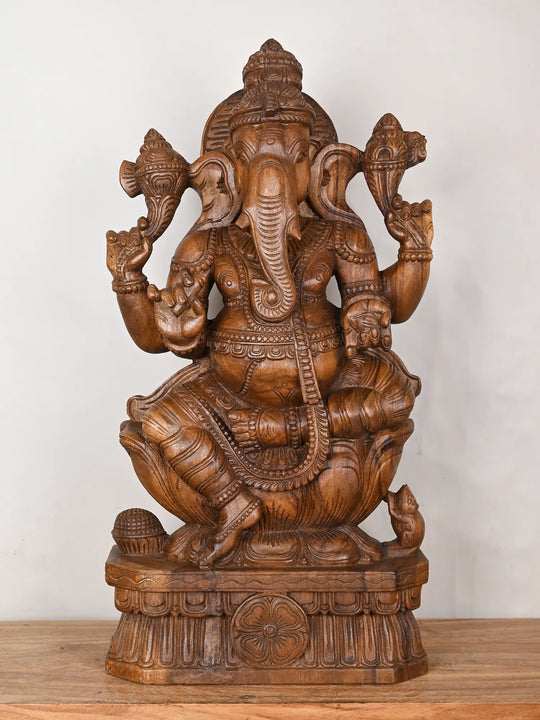 Wooden Vinayaka murthi statue