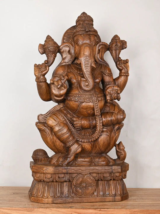Wooden Vinayaka murthi statue