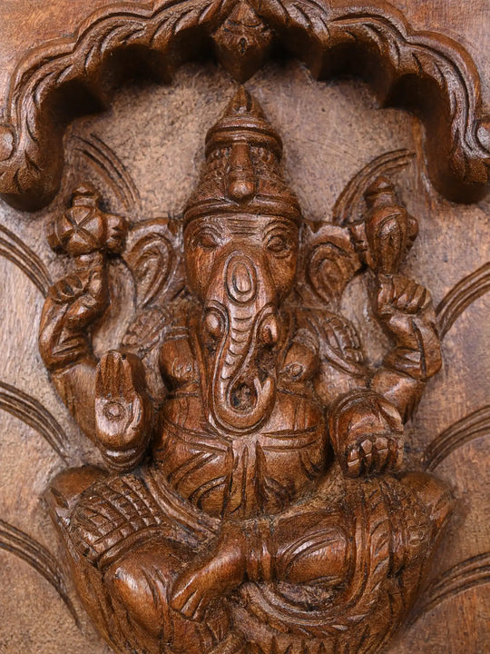 Paired Vertical Ganesh, Lakshmi & Saraswaathi Panel 37"