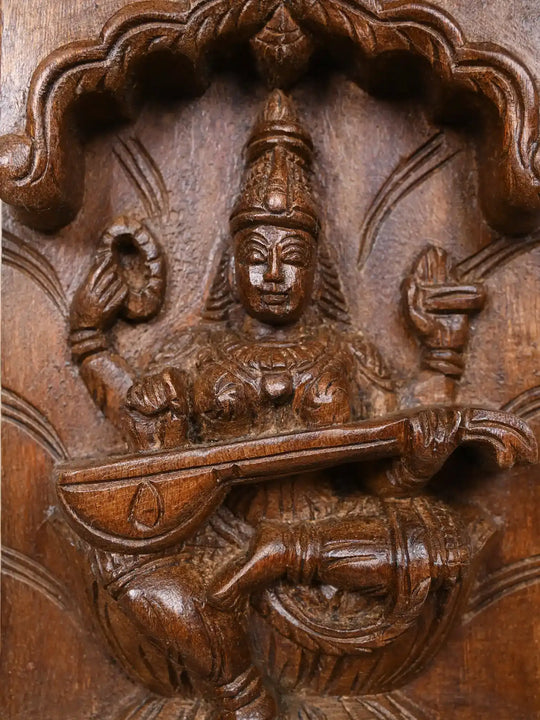 Paired Vertical Ganesh, Lakshmi & Saraswaathi Panel 37"