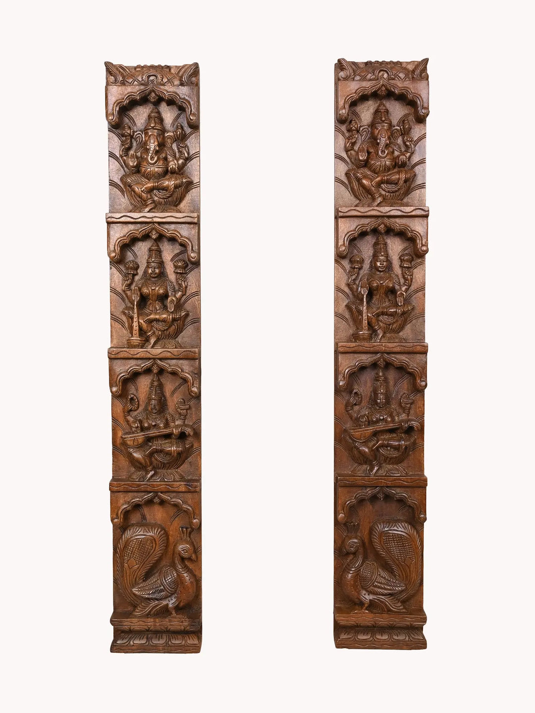 Wooden God & Goddess pair of panel