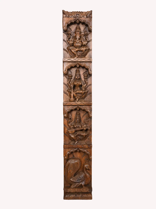 Wooden God & Goddess pair of panel