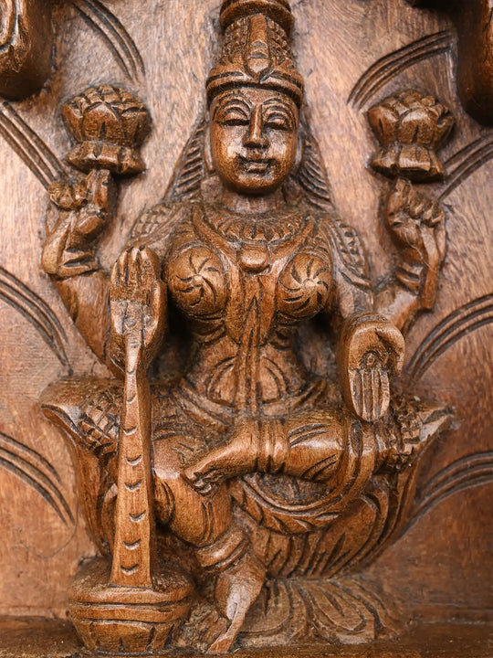 Paired Vertical Ganesh, Lakshmi & Saraswaathi Panel 37"