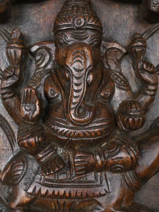Classic Pillars Adorned with Lord Asta Ganesha Panel 45"