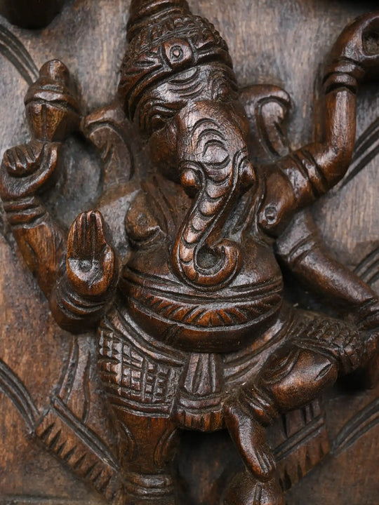 Classic Pillars Adorned with Lord Asta Ganesha Panel 45"