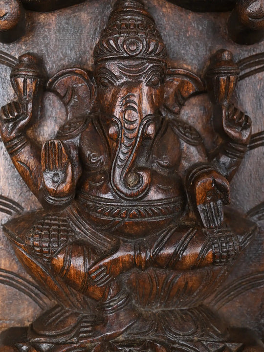 Classic Pillars Adorned with Lord Asta Ganesha Panel 45"