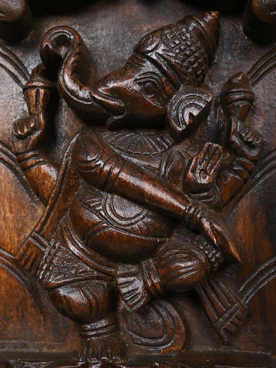 Classic Pillars Adorned with Lord Asta Ganesha Panel 45"