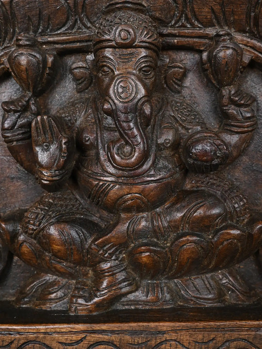 2Ft Ganesh Wall Mount With Peacock