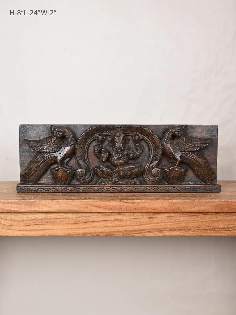 Lord Ganesha wooden wall panel