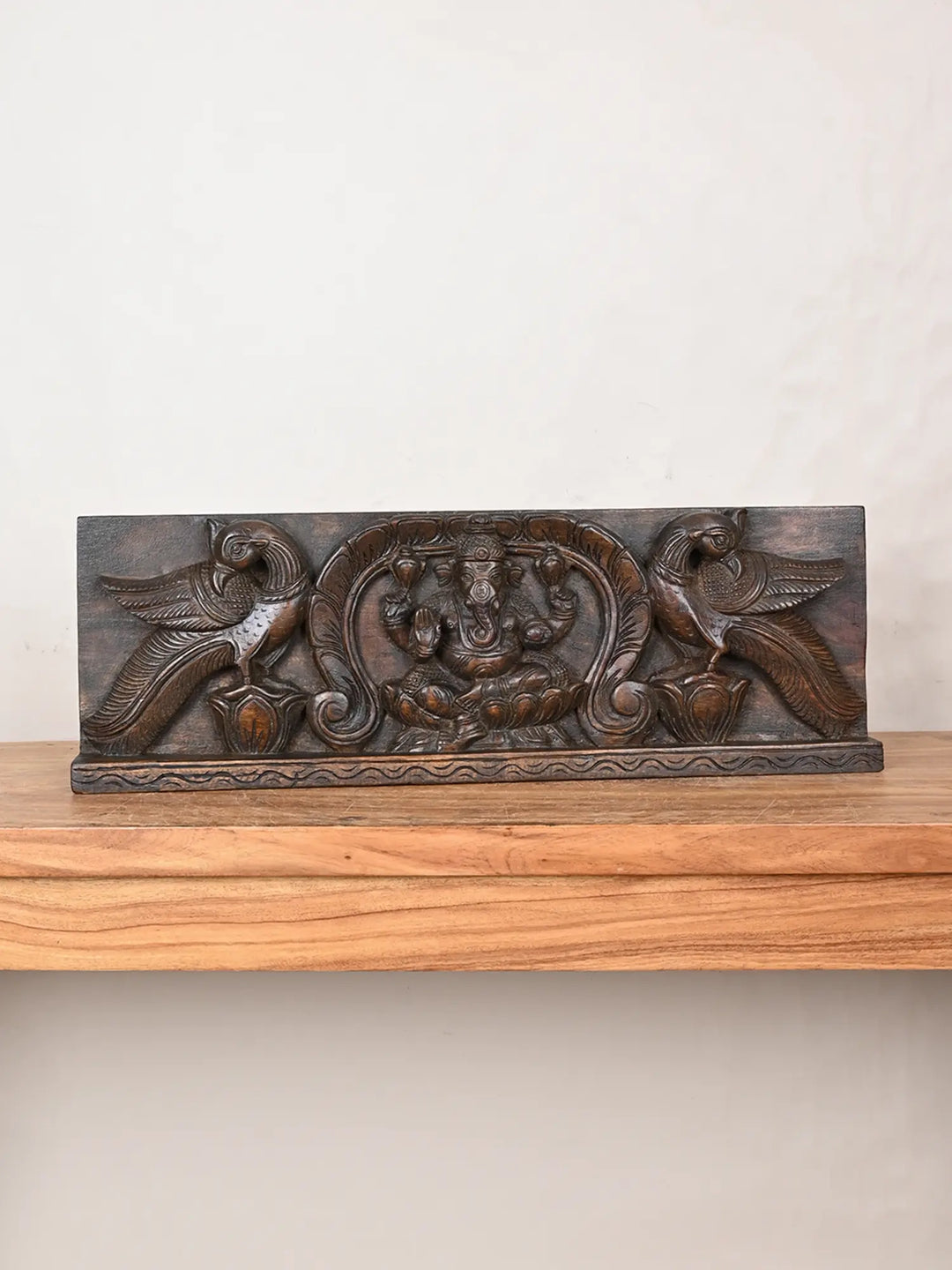 Lord Ganesha wooden wall panel