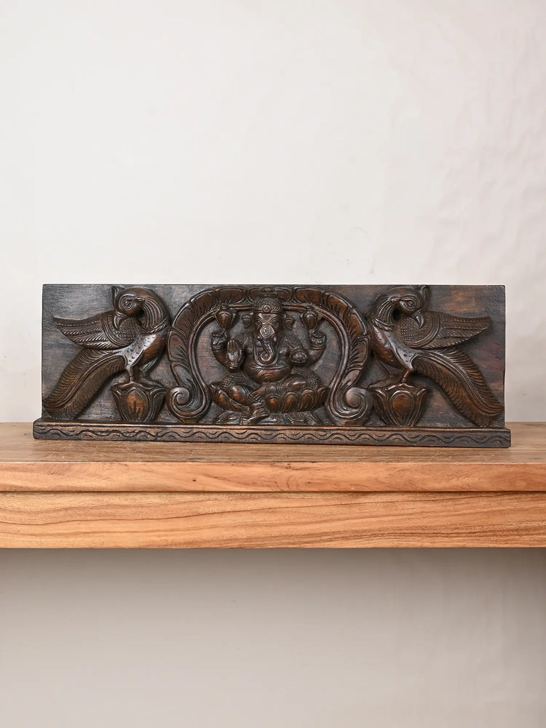 Lord Ganesha wooden wall panel