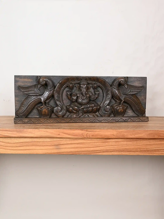 Wooden wall panel of Lord Ganesha