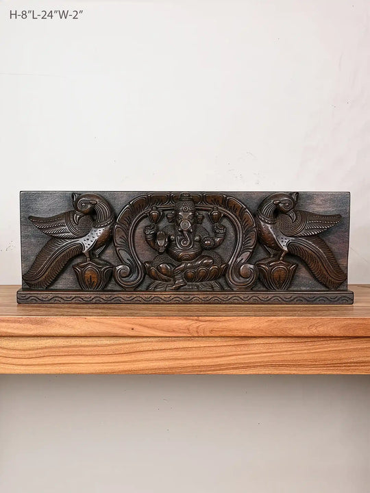 Wooden wall panel of Lord Ganesha