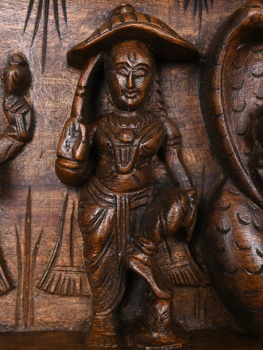 Ten Avathars With  Lord Vishnu Reclining Posture on the Serpent Adisesha 45"