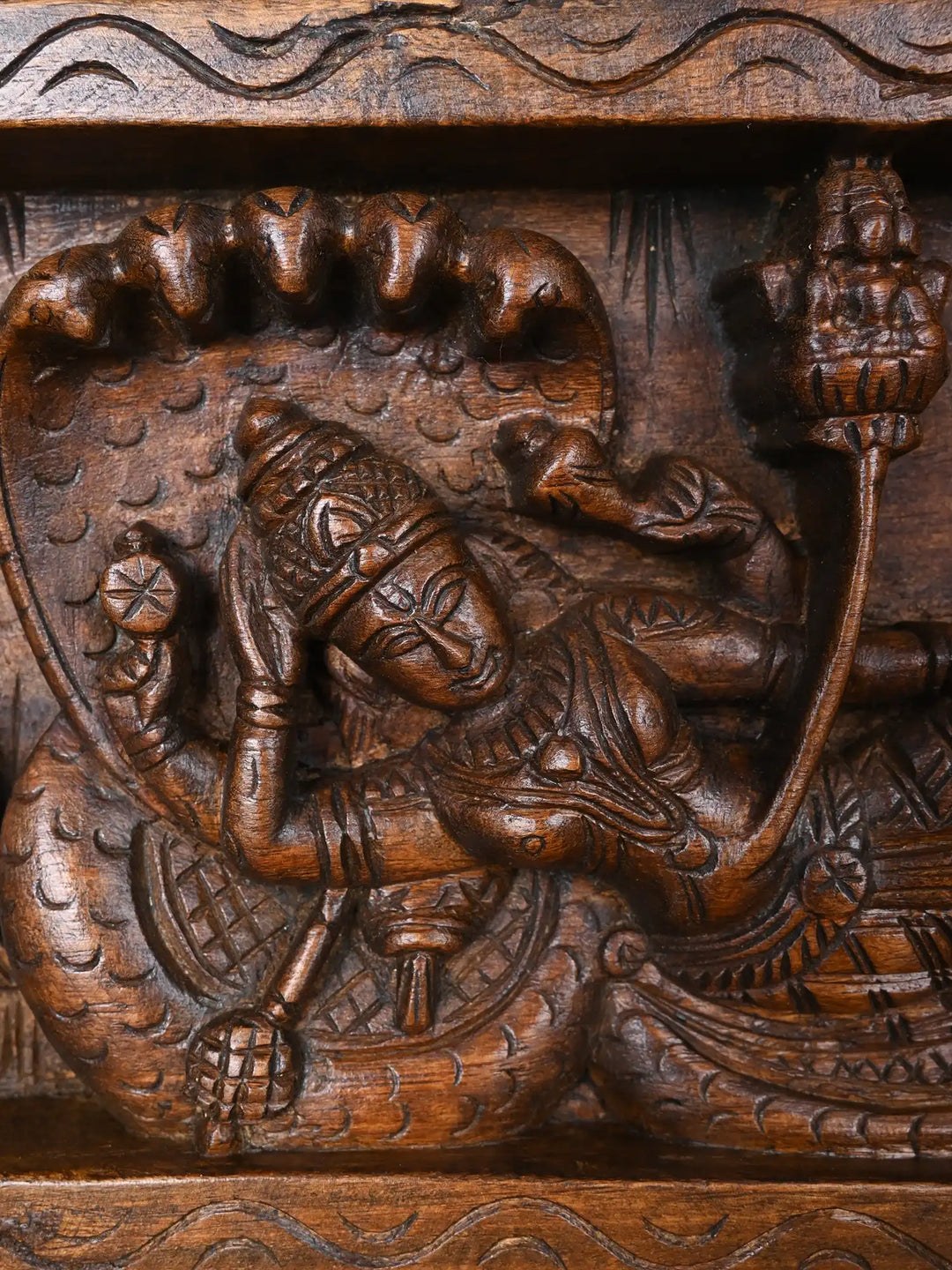 Ten Avathars With  Lord Vishnu Reclining Posture on the Serpent Adisesha 45"