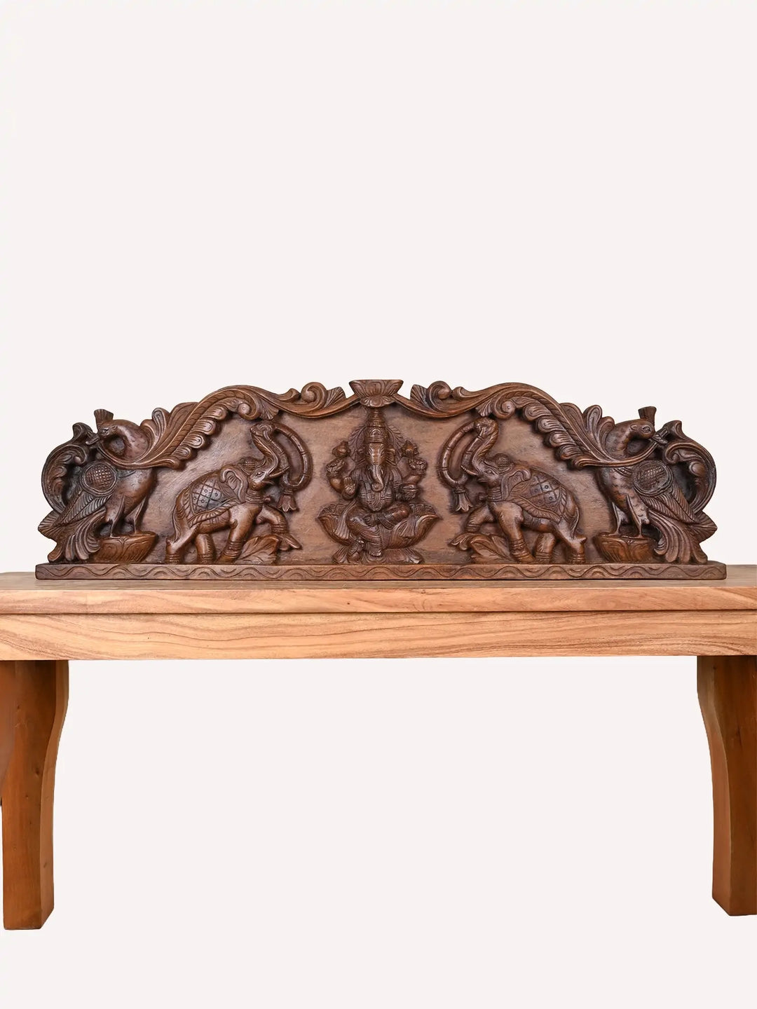 Wooden Gaja Ganapthi panel