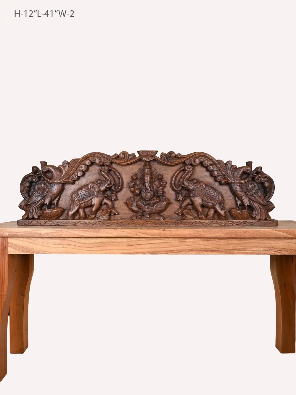 Wooden Gaja Ganapthi panel