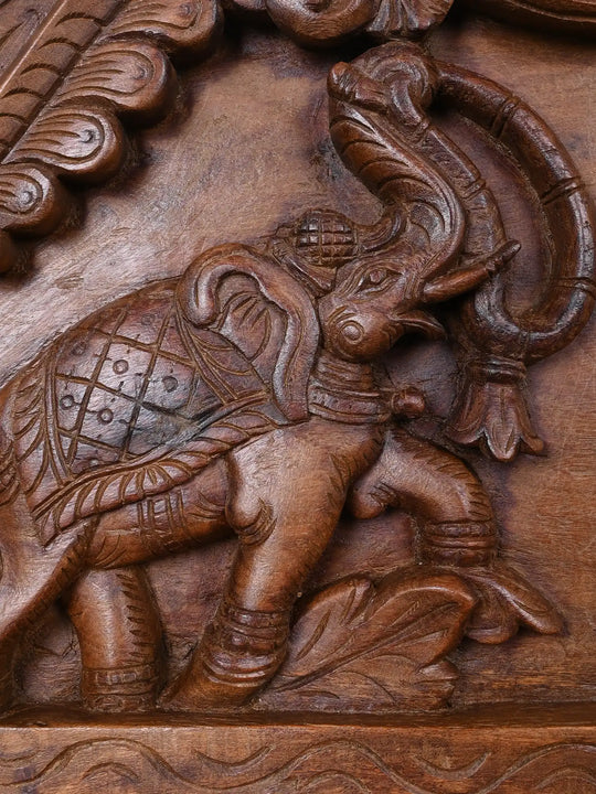 41" Floral Gaja Ganesh With Annam Panel