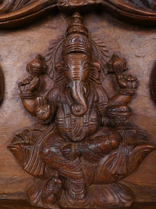 41" Floral Gaja Ganesh With Annam Panel
