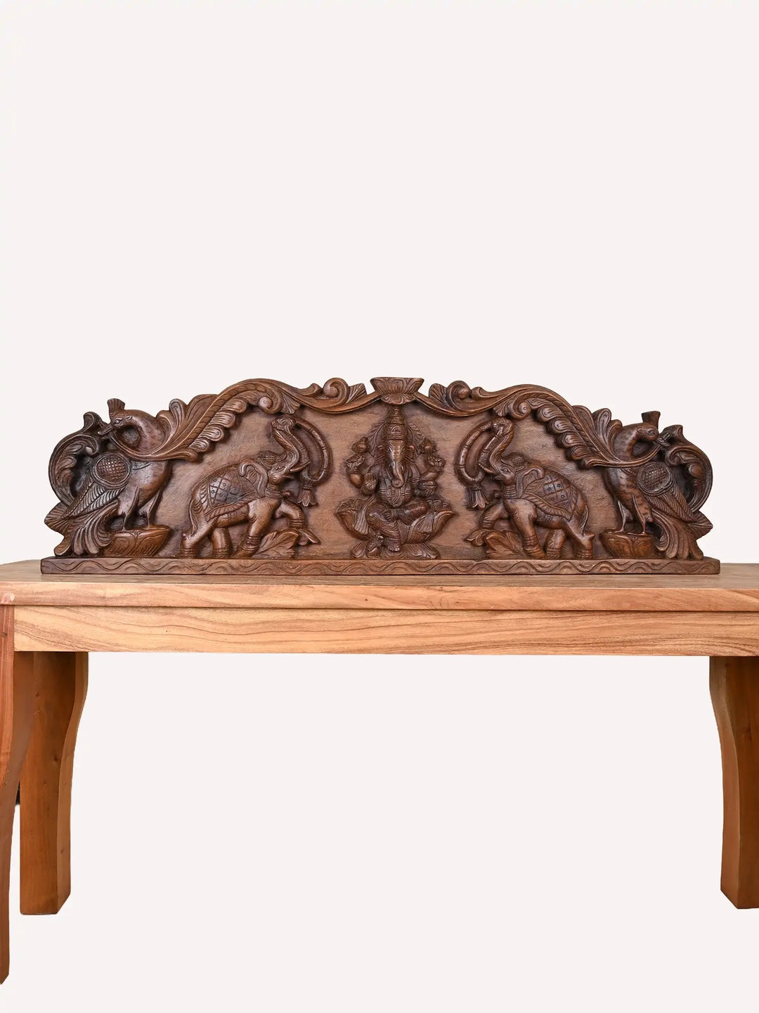 Wooden Gaja Ganapthi panel