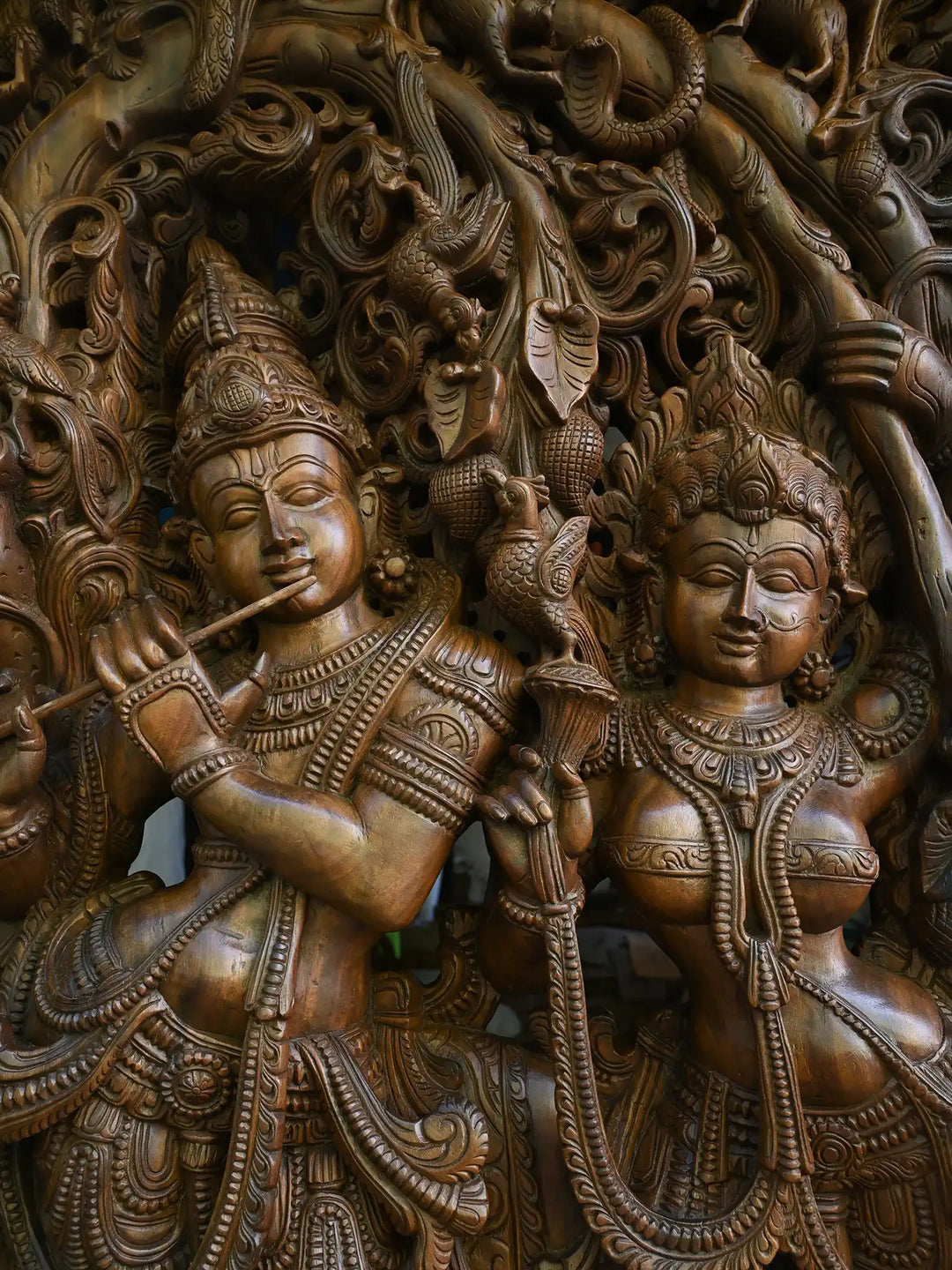 7Ft Jaliwork Krishna’s Melody and Radha’s Grace Captured