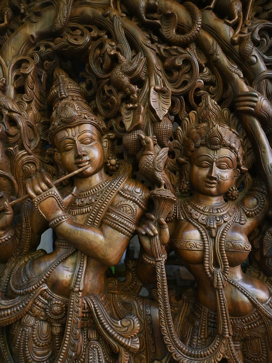 7Ft Jaliwork Krishna’s Melody and Radha’s Grace Captured